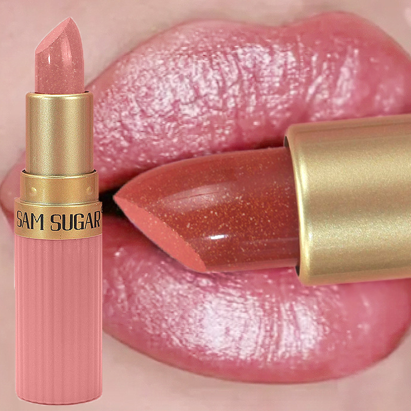 Diamond Pink Lipstick Chocolate Brown Metallic Glitter Lipstick Long-Lasting Waterproof Shimmer Pearl Sparkling Lip Gloss Makeup — image 4