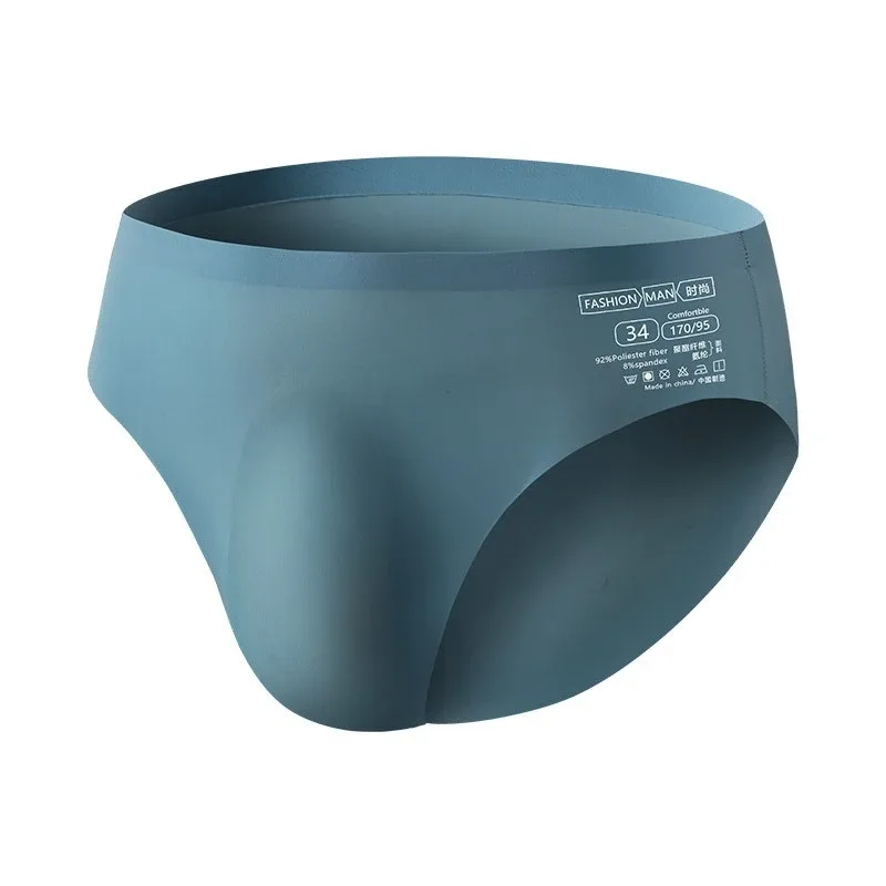 Slip senza cuciture da uomo in seta di ghiaccio Estate Nuove mutandine intimo traspirante alla moda ultrasottile trasparente sexy ad asciugatura rapida