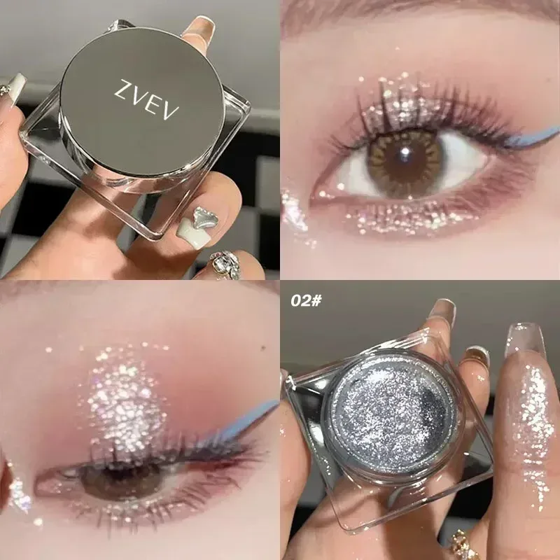 Fard à paupières en Gel liquide, paillettes perlées, surligneur pour le corps, diamant monochrome scintillant, ver à soie, paillettes brillantes, séchage rapide — image 8