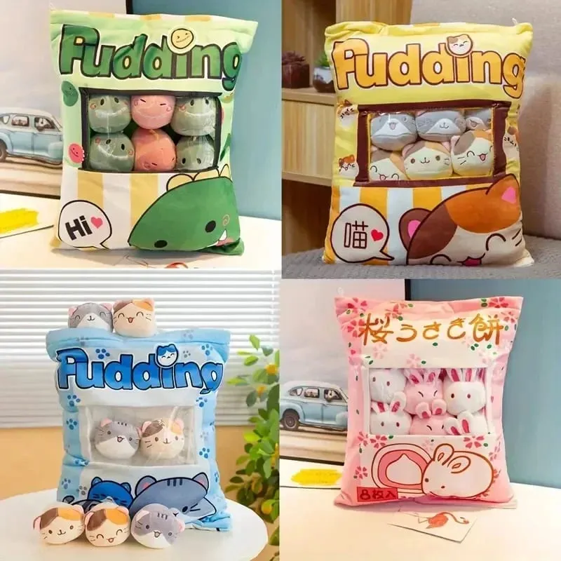 Mèo Thỏ Ăn Nhẹ Gối Pudding Trang Trí Nhồi Bông Mini Hình Thú Mèo Búp Bê Bánh Sang Trọng Đồ Chơi Kawaii Gối Sang Trọng Quà Tặng — image 9