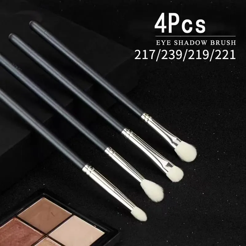 4ks make-up štětec na oční stíny plochý oční stíny stínítko záhyby štětce na oční stíny kozí vlasy tekutý krém na pudrový make-up — image 1