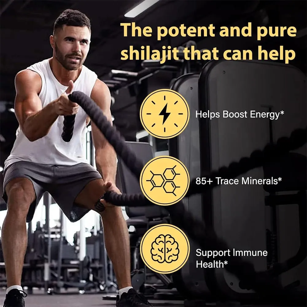 Shilajit Original Shilajits Capsule Suplemen Mineral Kemurnian Tinggi dengan 85+Trace Mineral Meningkatkan Energi & Menahan Stres — image 3
