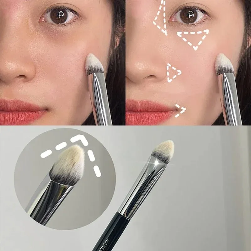 Dreieckiger, abgeschrägter Concealer-Pinsel, dunkle Augenringe, Akne-Flecken, Concealer, Kosmetikpinsel, Details, Hervorhebung von Akzenten, Make-up-Pinsel — image 2