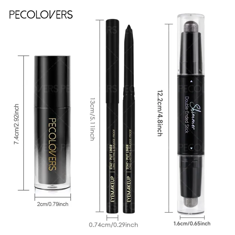 3ชิ้น/เซ็ตMatteลิปสติก + อายไลเนอร์สีดำ + ปากกาอายแชโดว์เงาMatchเพื่อสร้างBlack Punkแต่งหน้าที่สมบูรณ์แบบสำหรับฮาโลวีน/งานปาร์ตี้ — image 5