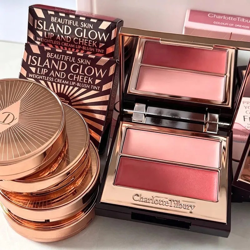 CT Lip Cheek Dual-use Blusher Cream Two Color Highlight Powder Waterproof Blusher and Two-color Highlights Blusher Cosmetics — image 3