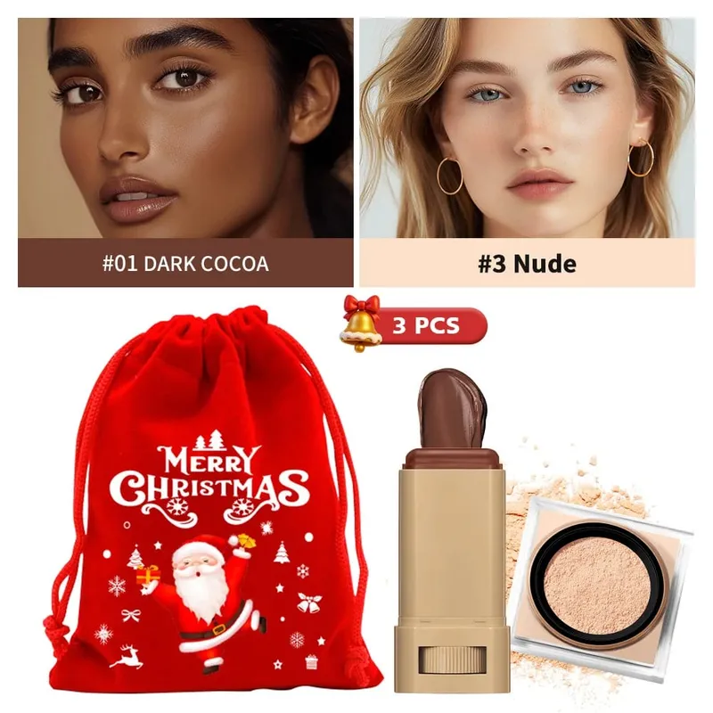 Foundation Stick & Loose Setting Powder Water-Resistant Longwear Full Coverage Oil-Control Beginner Makeup Set Christmas Gift — image 8