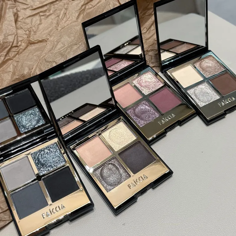 Palette de fards à paupières scintillants, 4 couleurs, noir fumé, mat, paillettes, pigments pour les yeux, longue durée, imperméable, maquillage pour les yeux — image 5