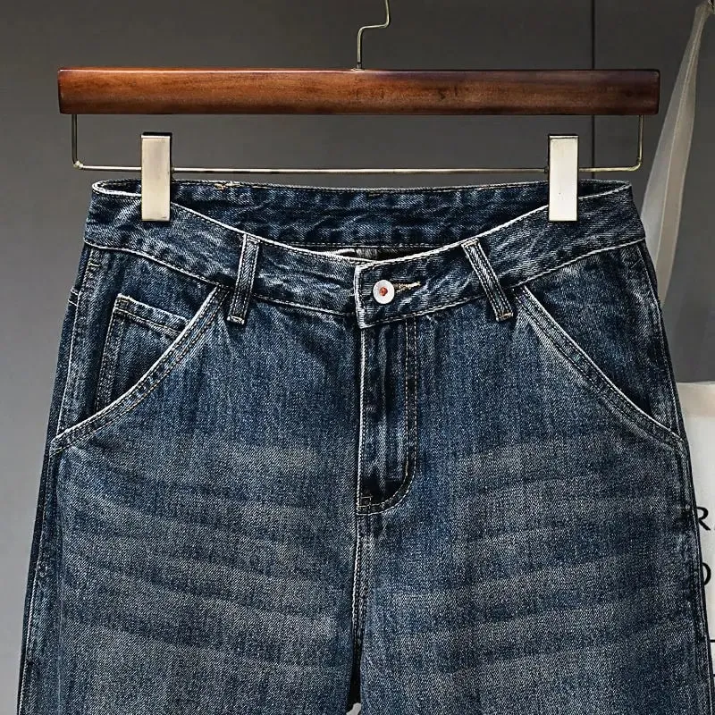 Spring and Autumn Cargo Radish Pants Slim Elastic Japanese Loose Men 2025 New Brand Popular Street Wear Clothes Baggy Jeans — image 2
