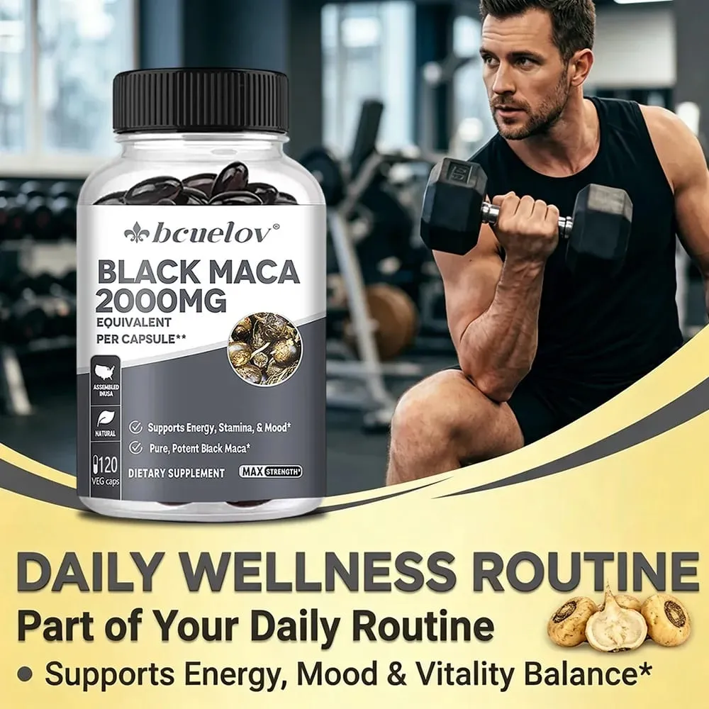 Μαύρες κάψουλες Maca 20000mg - Υποστηρίζει τη λειτουργία του εγκεφάλου Προωθεί την ανάπτυξη και την αποκατάσταση των μυών Super Απορρόφηση Βελτιώνει τη ζωτικότητα — image 6