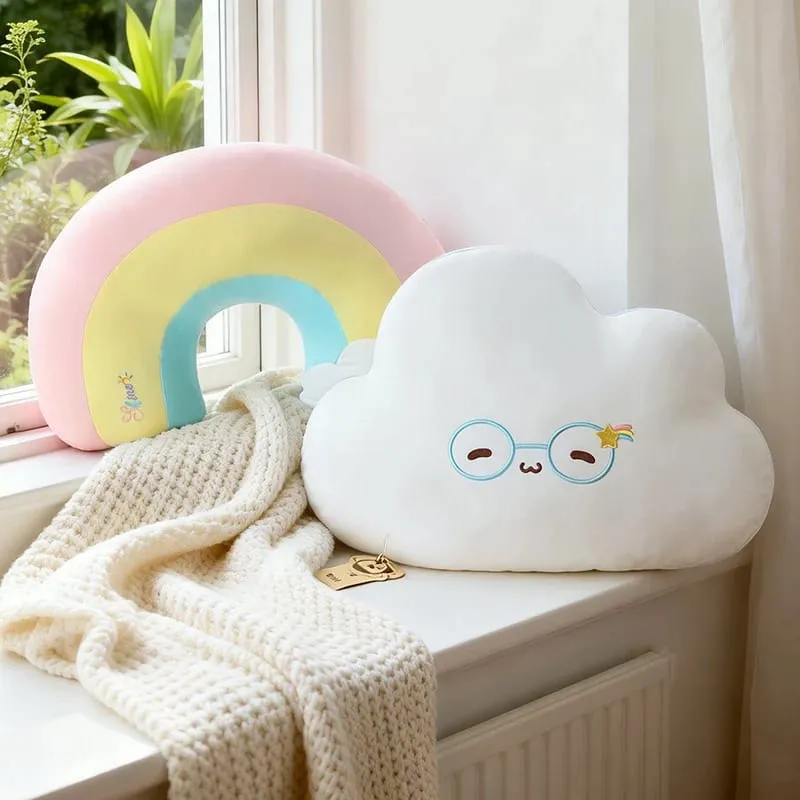 Creative Weather Series Rainbow Cloud Plush Pillow Soft Cute Cartoon Kawaii Stuffed Doll For Kids Sofa Cushion Home Decor — image 3