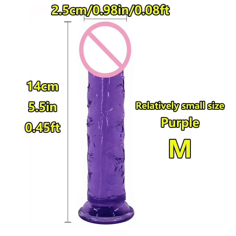 Super Cheap 7 Sizes 5 Colors Realistic Soft Jelly Dildo Suction Cup Adult Sex Toy for Women and Men Vaginal and Anal Masturbator — image 17