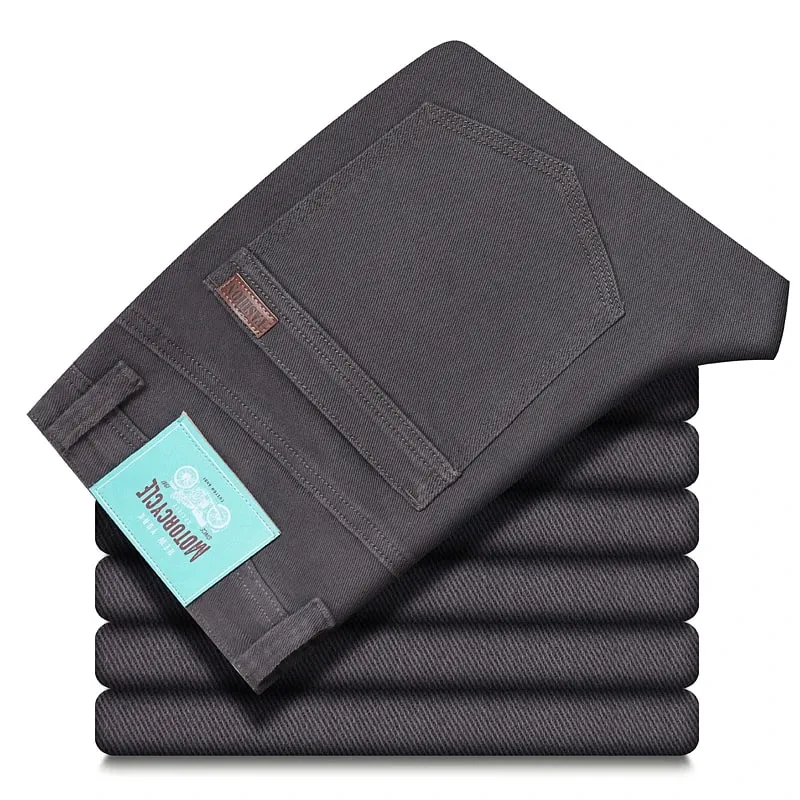 Jean en coton élastique pour hommes, pantalon droit ajusté, décontracté, doux et confortable, mode coréenne, Denim, nouvelle collection printemps 2026 — image 11