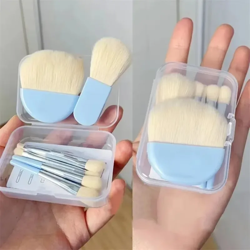 6 ks/sada Soft Bristles Mini sada štětců na make-up Mixovací štětec Více hlavic štětců Sada kosmetických štětců s úložným boxem