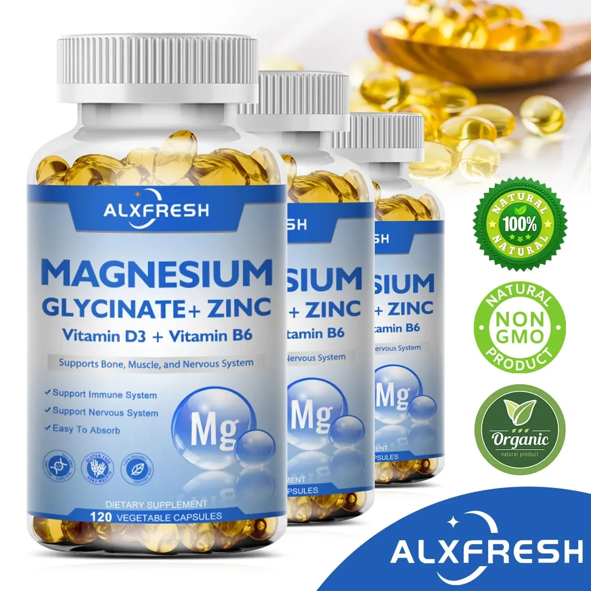 Magnesium Capsules Support Energy Metabolism Heart Rhythm Relax Muscles Stabilize Mood Improve Sleep Quality Relieve anxiety — image 1