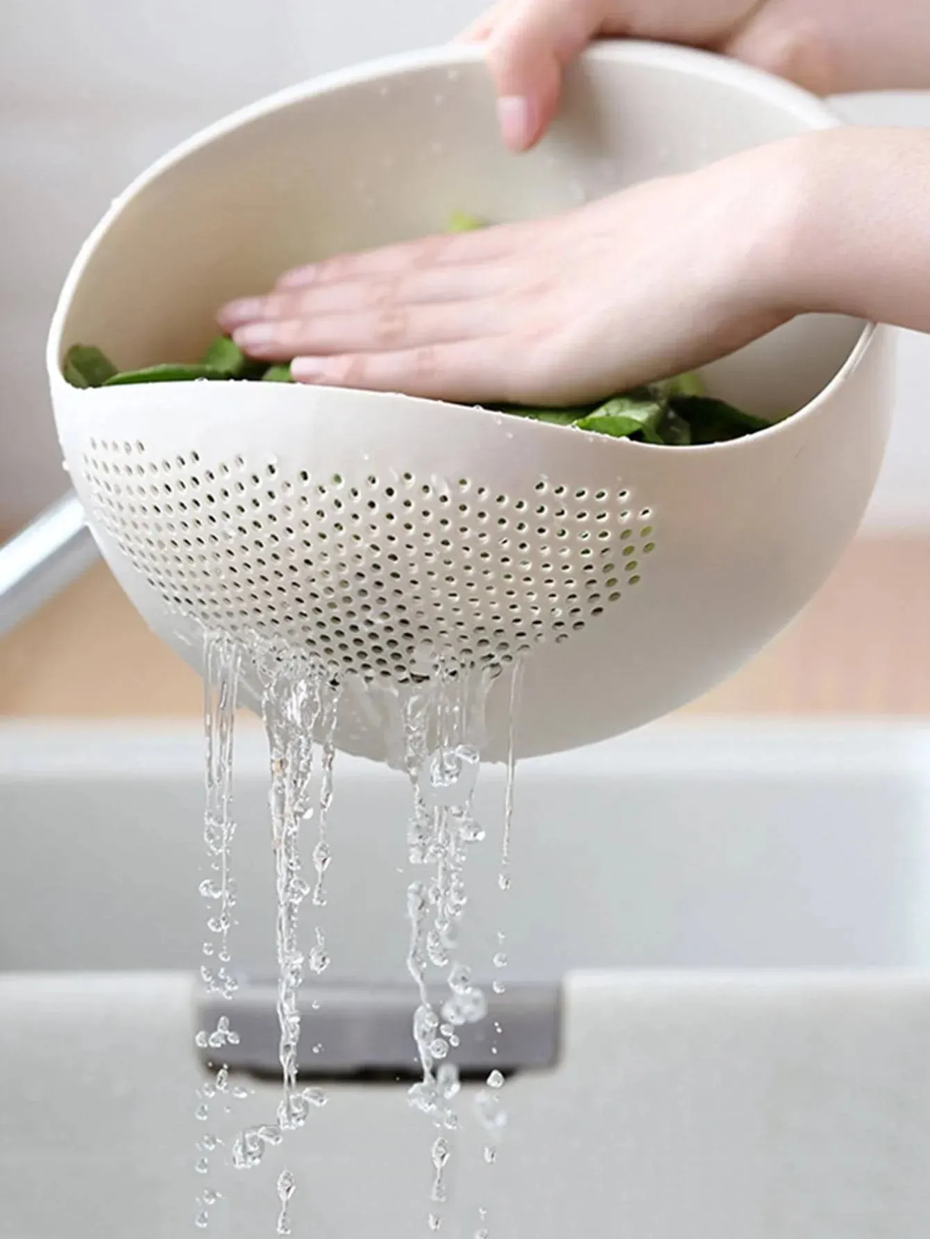 Passoire en Silicone pour bol de riz, panier de vidange pour bol de fruits, panier de lavage avec poignée, organisateur de cuisine à domicile, 1 pièce — image 1