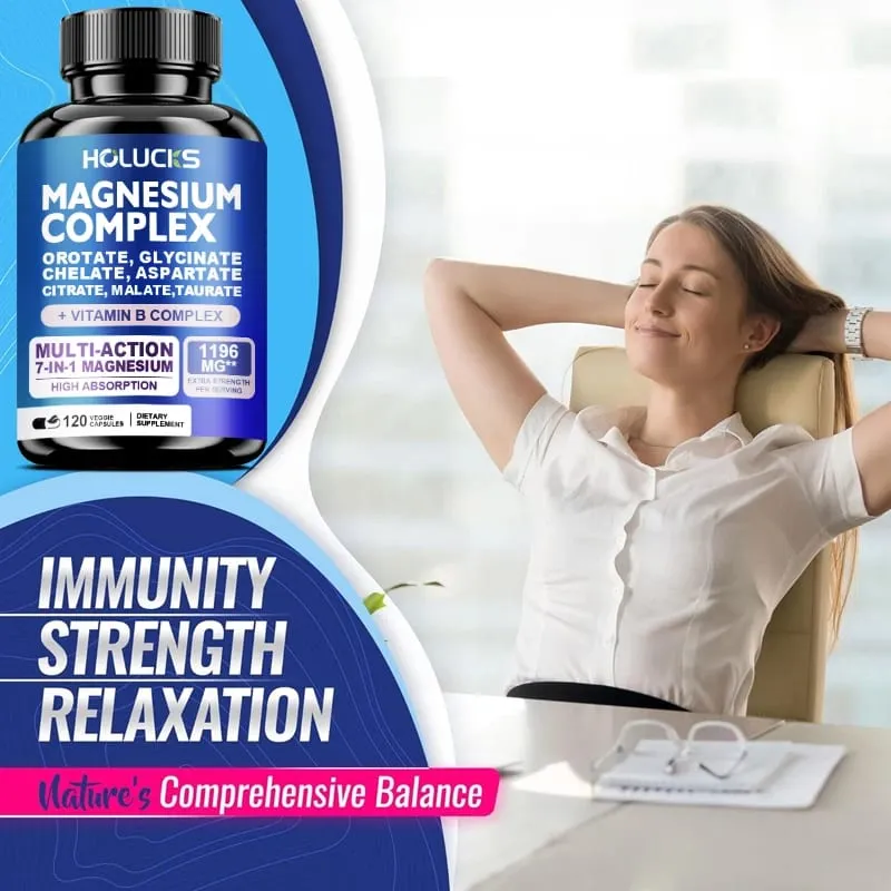 Suppléments complexes de magnésium - Mémoire osseuse et favorise la santé du cerveau Soutien au sommeil Relaxation musculaire Soulagement du stress et de l'anxiété — image 3