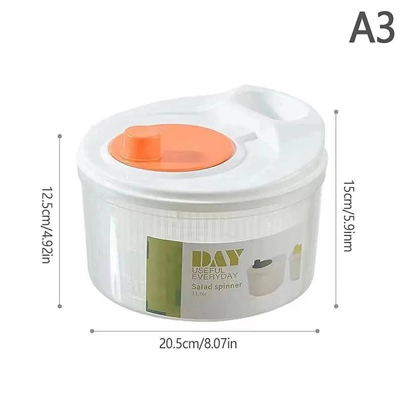 Salad Spinner Dryer Vegetable Fruit Food Drain Basket Dehydrator Quick Washing Drying Manual Centrifuge Kitchen Household Tool — image 9