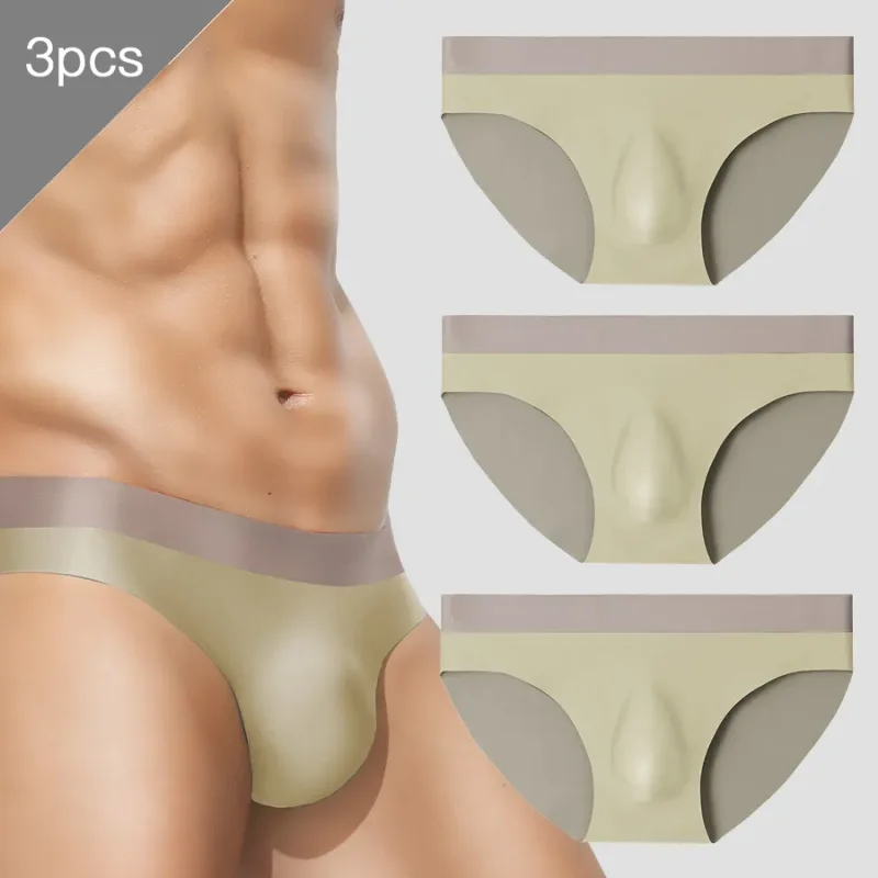 Sous-vêtements sans couture en soie glacée pour hommes, shorts triangulaires de poinçonnage 3D, sous-vêtements fins d'été, shorts de sport pour garçons
