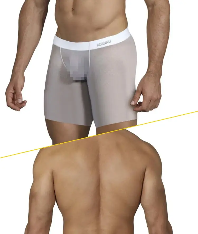 Boxer Transparent en soie glacée pour hommes, 1/3 pièces, sous-vêtements transparents en tissu Ultra-fin, sous-vêtements sans couture, 0.01 — image 13