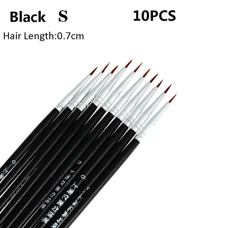 10Pcs 좋은 손으로 그린 얇은 후크 라인 펜 드로잉 아트 펜 나일론 브러쉬 메이크업 아이 라이너 펜 세부 브러쉬 화장품 미술 용품