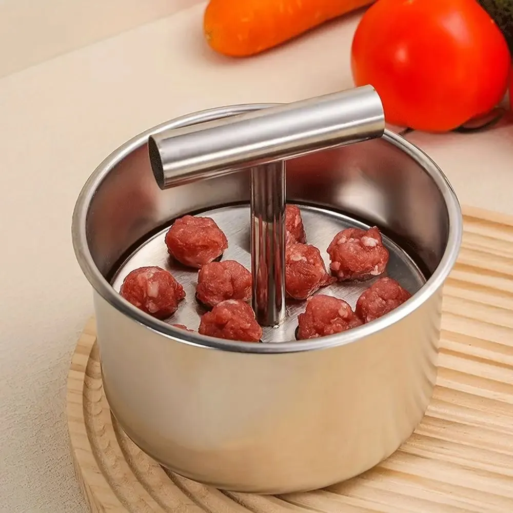 Edelstahl-Handpresse, Fleischbällchen-Maker, effizientes kreatives Fleischbällchen-Maker-Werkzeug, manuell, schnell und einfach selbstgemachte Fleischbällchen — image 3