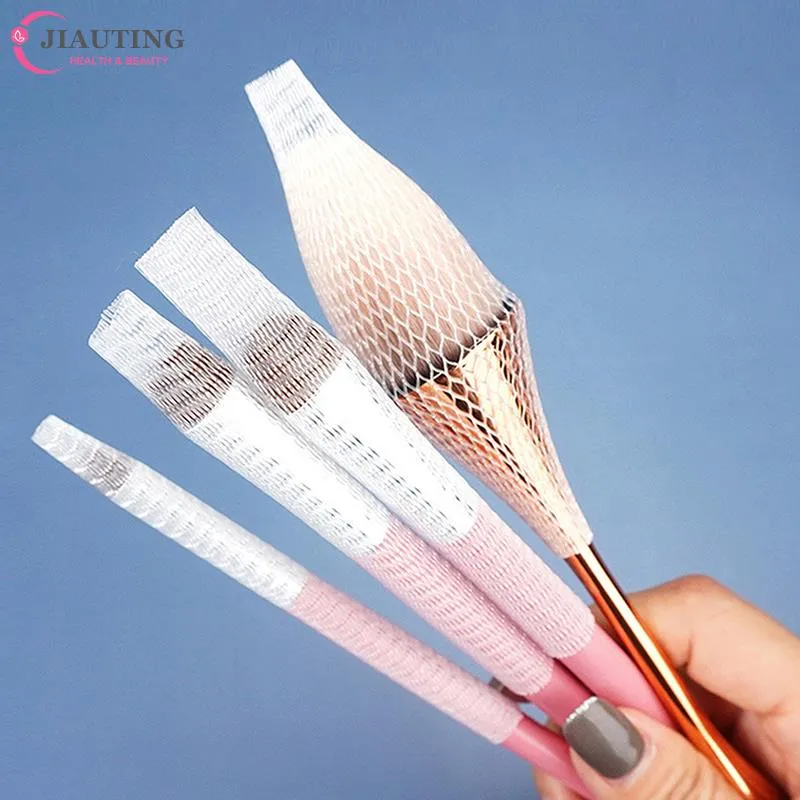 20Pcs Mesh Flexible Net Protectors Cover Sheath Beauty White Cosmetic Make Up Brushes Guards Convenient Brochas Maquillaje Tool — image 4
