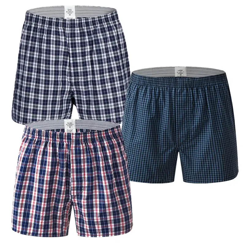 3PCS Choice 100% Cotton Men'S Panties Man Plaid Same Style As Celebrity Underwear Man Boxers Sexy Lingerie Men'S Clothing