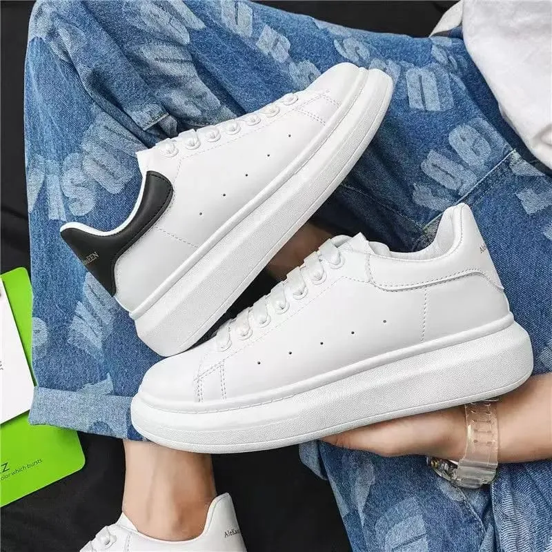 Weiß Vulkanisierte Turnschuhe männer Wohnungen Bequeme Schuhe Schnüren Zapatillas Hombre Frauen Casual Turnschuhe Plus Größe 35-45 — image 2