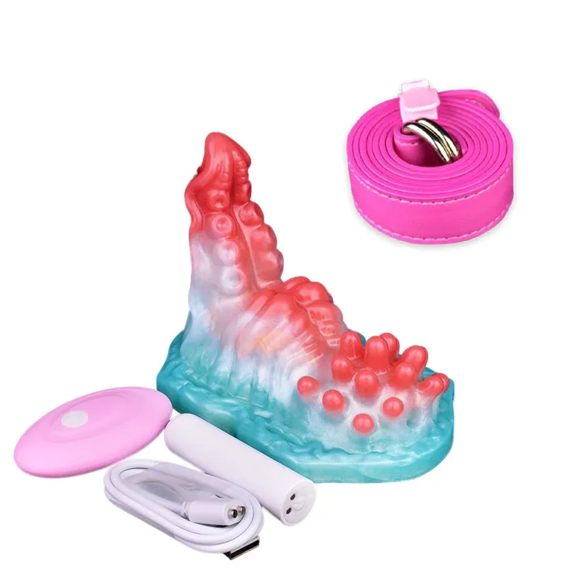 Broyeur sexuel en Silicone, contrôle sans fil, poulpe/granulés, Strapon, bosse, Friction, Vibration, Massage, Masturbation féminine — image 9