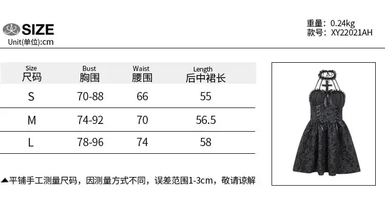 Mall Gothic Emo Jacquard A-Line Goth Elegant Grunge Ruched BANDAGE Partywear Punk ผู้หญิงสีดำฮาโลวีนชุดคลับ — image 7