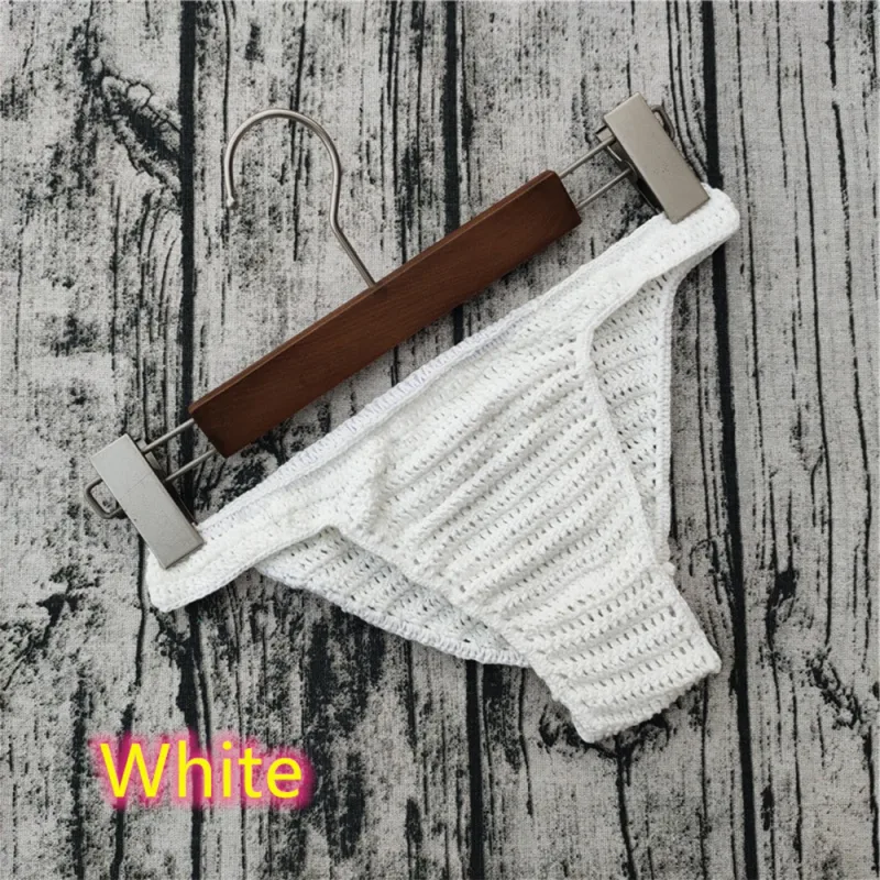 Chaud hommes femmes sous-vêtements respirants main Crochet taille basse Gstring natation bain de soleil string Sissy culottes Трусы Мужские — image 24