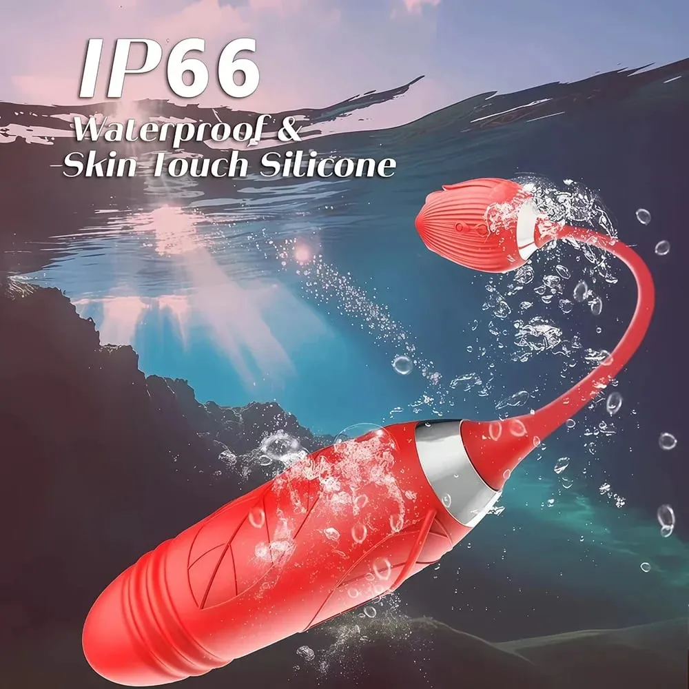 Rose 3in1 Sucker Vibrator for Women Telescopic Clitoris Stimulator Dildo Licking Vagina Massager Masturbator Sex Toys for Women — image 4