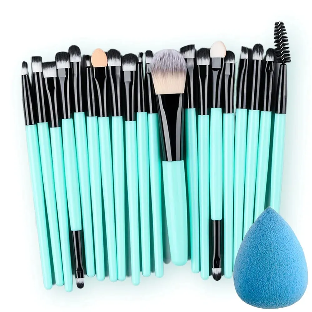 Sada 20ks štětců na make-up pro kosmetiku Foundation Blush Powder Eyeshadow Kabuki Blending Brush with Powder Puff Beauty Tools — image 1