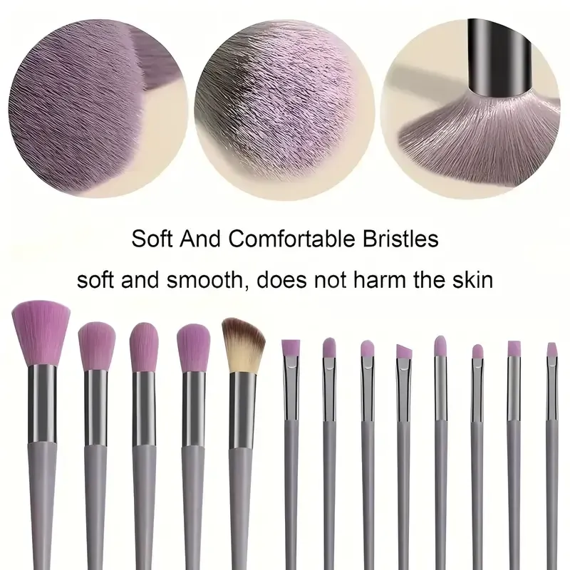 Professiona 13PCS Set Berus Mekap Foundation Eyeshadow Blush Powder Campuran Kosmetik Gebu Lembut Set Lengkap Alat Solekan Wanita