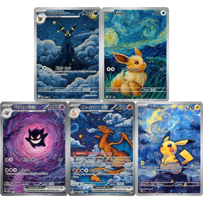 Kad Koleksi Eevee Gengar Umbreon DIY Kad Permainan PTCG Kreativiti Bersinar Hadiah Kad Holografik Jarang