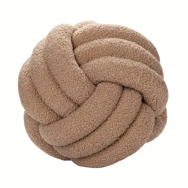 Decorazione domestica Cuscino a sfera annodata Cuscino in peluche a sfera annodata indeformabile ecologico Cuscino da tiro con retro a sfera annodata intrecciata a mano — image 9