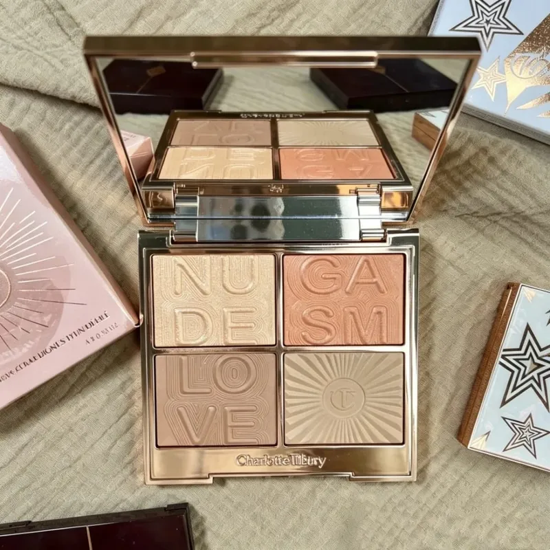 Charlotte Tilbury mate ajuste polvo prensado 4 colores base líquida Hollywood filtro impecable CT bolsa de maquillaje cosméticos de regalo