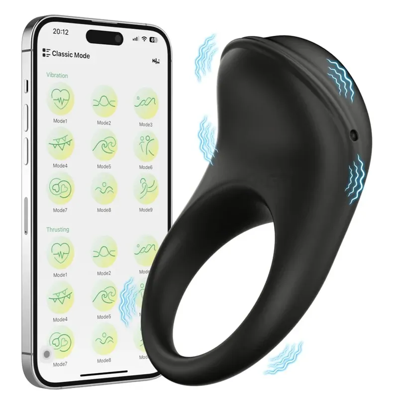APP Control Vibrator Cock Ring for Men Delay Ejaculation Penis Ring Lock Penisring Cockring Adult Male Sex Toys for Men — image 8