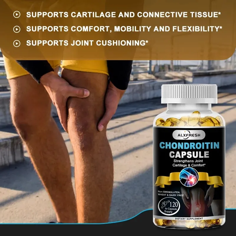 Alxfresh Chondroitin Glucosamine Capsules Turmeric Tablet for Knee Joint Health Bone Quickly Nutrition Supplement