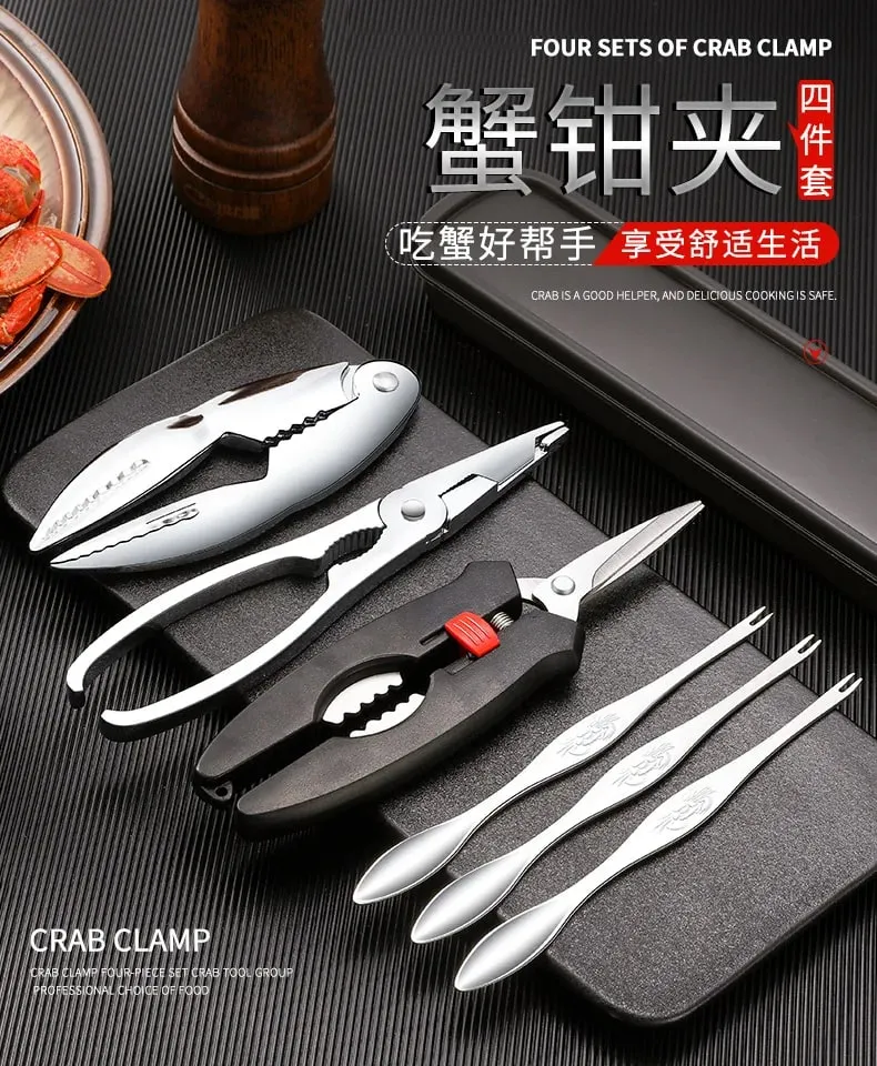 Seafood Tools Multi functional Zinc Alloy Claws Crab Needles Crab Scissors Kitchen Seafood Tools — image 7