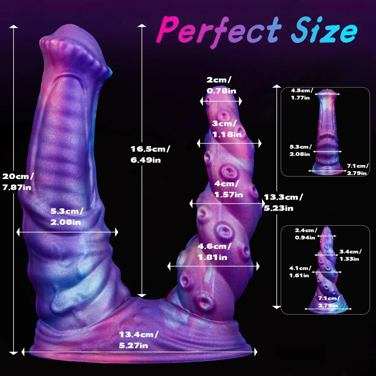 Double Ended Anal Plug สมจริง Monster Dildo Strong ถ้วย Anal ButtPlug ต่อมลูกหมากนวด G-spot กระตุ้นเลสเบี้ยนเกย์ Sex Toy — image 4