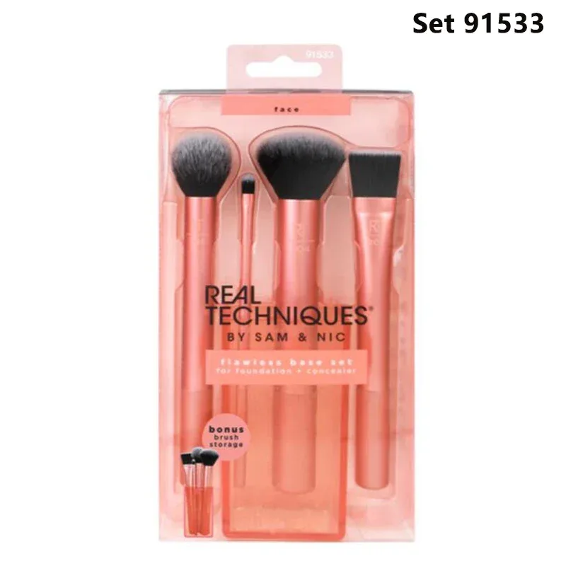 Set Kuas Rias Professioanl Teknik Nyata Berbulu Lembut untuk Kosmetik Bedak Foundation Alat Kecantikan Pencampur Eyeshadow Wajah — image 13