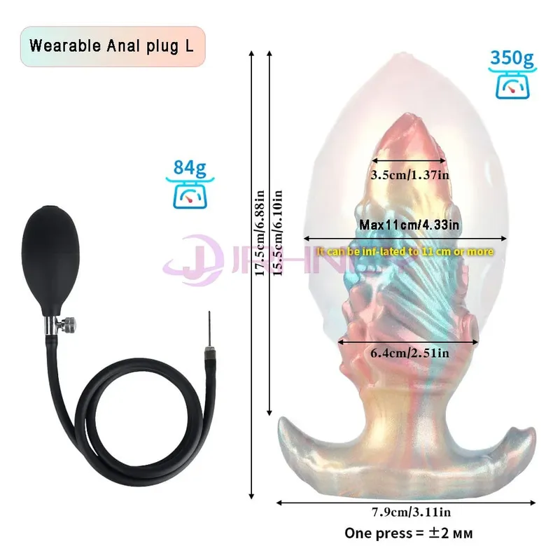 Dog Knot anální dilda nafukovací Buttplug max 11cm obrovský anální dilatační kolík sexuální hračky pro ženy muži BDSM G-Spot masáž prostaty