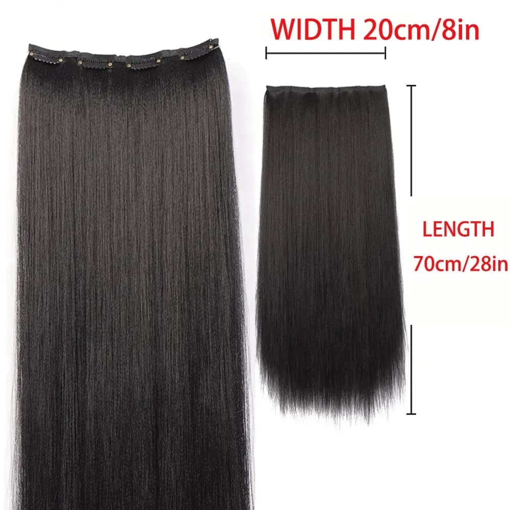 Synthetic black women's vertical hair extensions hair extensions five different lengths of headwear for women's wigs — image 21