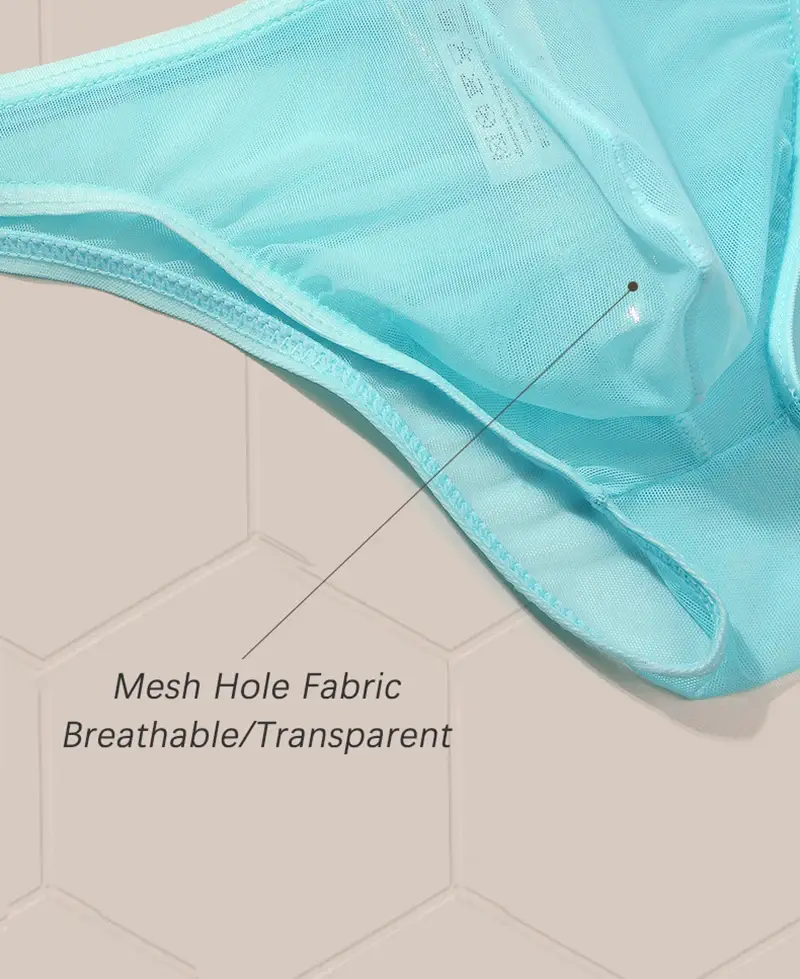 3Pcs/lot Men's Sexy See Through Briefs Mesh Sheer Transparent Seamless Panties Underwear Low-Rise Ultra-Thin Male Underpants — image 3