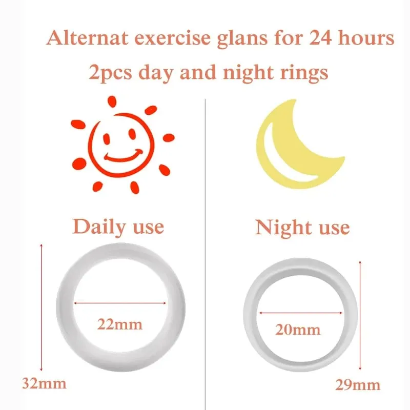 2 STK Silikone Mand Forhud Corrector Resistance Ring Forsinkelse Ejakulation Penis Ringe Sexlegetøj til mænd Daglig/nat Cock Ring — image 5
