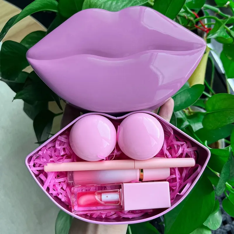Ensemble de maquillage pour les lèvres Vegan 5 en 1, masque à l'huile brillant, doublure, gommage, marque privée, Logo personnalisé, vente en gros, fourniture en vrac pour les revendeurs — image 3