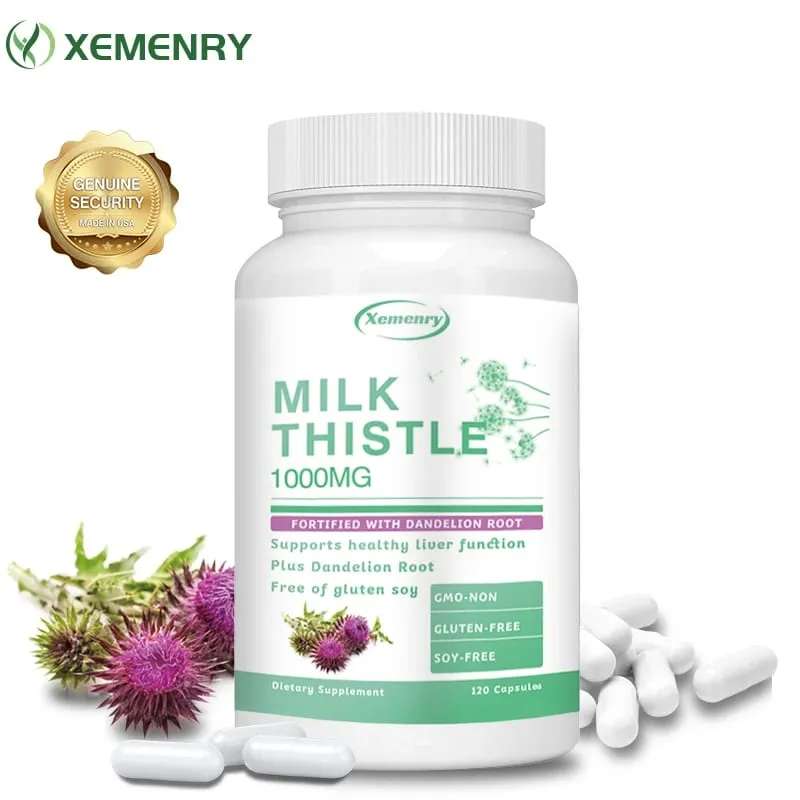 Leber-Entgiftungsreinigung – mit Mariendistel – verbessert die Leberfunktion, unterstützt den Fettstoffwechsel, Antioxidans – 120 Kapseln — image 1