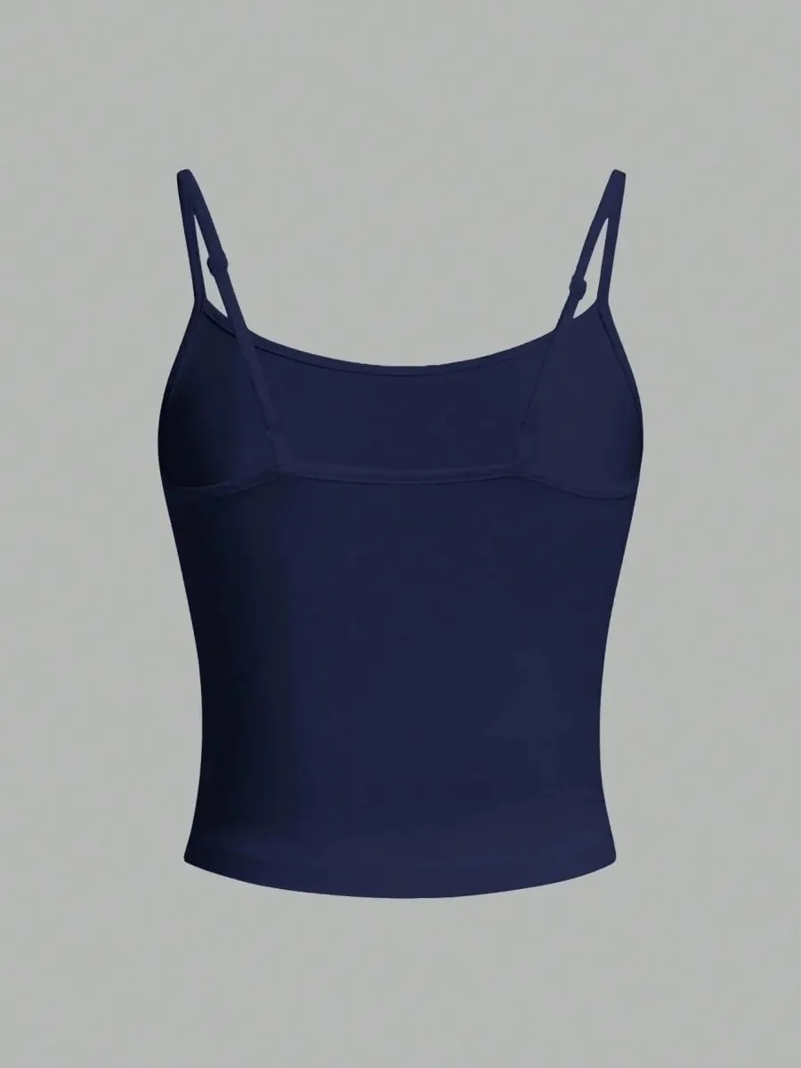 ผู้หญิงเปลือกหอยปลาดาวพิมพ์สปาเก็ตตี้Camisoleฤดูร้อนสบายๆY2K Streetสไตล์Slim Fit Crop Top — image 4