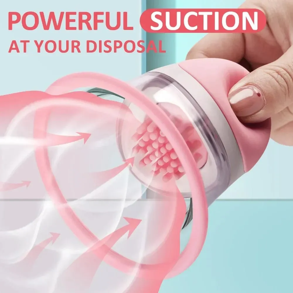 Aumento del seno Succhiare vibratore Pompa a vuoto rotante Reggiseno ventosa Massaggiatore seno AV Masturbatore per stimolazione capezzolo femminile — image 3